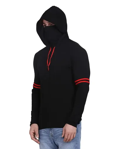 IESHNE LIFESTYLE Men's Blend Regular Fit Hooded Neck t-Shirt (Small Multicolor)