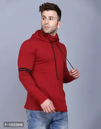 IESHNE LIFESTYLE Men's Cotton Blend Regular Fit Hooded Neck t-Shirt (Small Multicolor)-thumb4