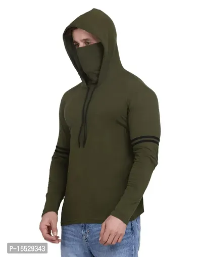 IESHNE LIFESTYLE Men's Cotton Blend Regular Fit Hooded Neck t-Shirt (X-Large Multicolor)-thumb0