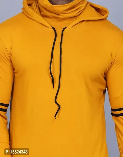 IESHNE LIFESTYLE Men's Cotton Blend Regular Fit Hooded Neck t-Shirt (Large Multicolor)-thumb2