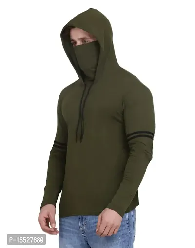 IESHNE LIFESTYLE Men's Cotton Blend Regular Fit Hooded Neck t-Shirt (Medium Multicolor)