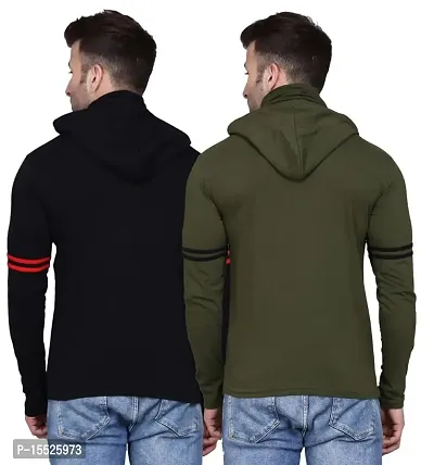 IESHNE LIFESTYLE Men's Cotton Blend Regular Fit Hooded Neck t-Shirt-thumb2