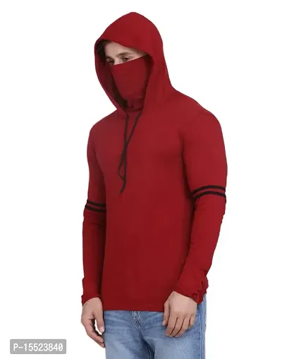 IESHNE LIFESTYLE Men's Cotton Blend Regular Fit Hooded Neck t-Shirt (Small Multicolor)-thumb0