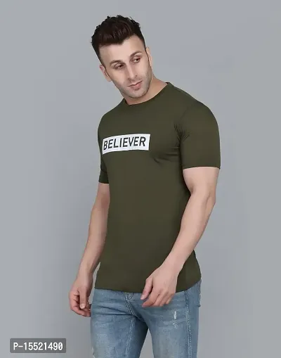 IESHNE LIFESTYLE Men's Cotton Blend Regular Fit Round Neck t-Shirt-thumb3