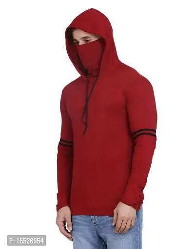 IESHNE LIFESTYLE Men's Cotton Blend Regular Fit Hooded Neck t-Shirt (X-Large Multicolor)