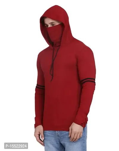 IESHNE LIFESTYLE Men's Cotton Blend Regular Fit Hooded Neck t-Shirt (Medium Multicolor)-thumb0