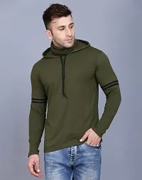 IESHNE LIFESTYLE Men's Cotton Blend Regular Fit Hooded Neck t-Shirt (X-Large Multicolor)-thumb2