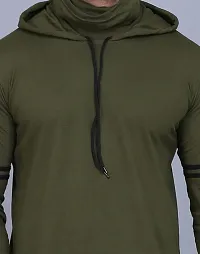 IESHNE LIFESTYLE Men's Cotton Blend Regular Fit Hooded Neck t-Shirt (X-Large Multicolor)-thumb1