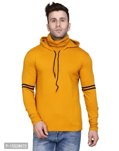 IESHNE LIFESTYLE Men's Cotton Blend Regular Fit Hooded Neck t-Shirt-thumb0