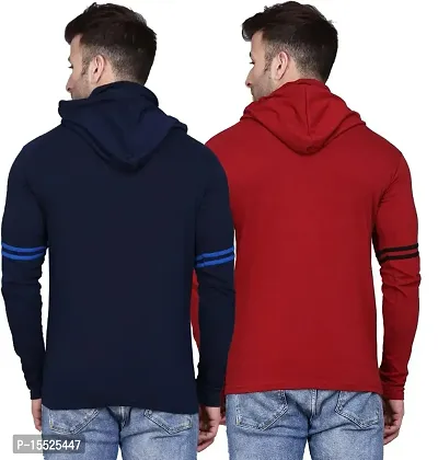 IESHNE LIFESTYLE Men's Cotton Blend Regular Fit Hooded Neck t-Shirt-thumb2