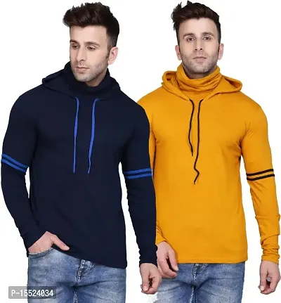 IESHNE LIFESTYLE Men's Cotton Blend Regular Fit Hooded Neck t-Shirt