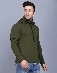 IESHNE LIFESTYLE Men's Cotton Blend Regular Fit Hooded Neck t-Shirt (X-Large Multicolor)-thumb3