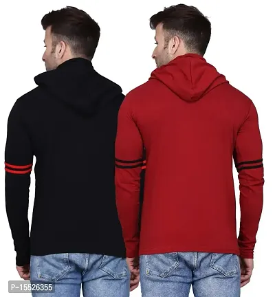 IESHNE LIFESTYLE Men's Cotton Blend Regular Fit Hooded Neck t-Shirt-thumb2