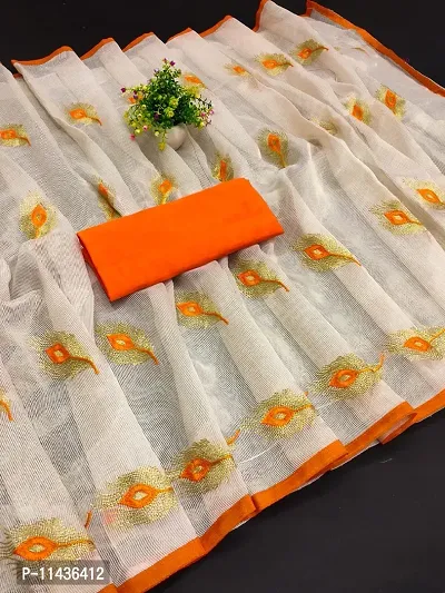 Beautiful Organza Saree With Blouse Piece For Women