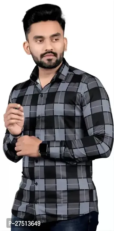Classic Lycra Checked Casual Shirts for Men-thumb0