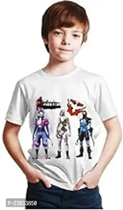 Stylish White Cotton Tshirts For Boys-thumb0