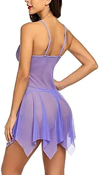 Lace Babydolls Lingerie for Honeymoon, Babydolls Night Dresses for Women, Nighty for Sexy Women Aaliya - Purple-thumb2