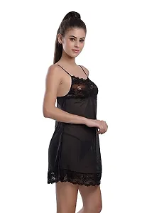INONRA Lace Babydolls Lingerie for Honeymoon, Babydolls Night Dresses for Women, Nighty for Sexy Women Zimmy Color-Black-thumb2