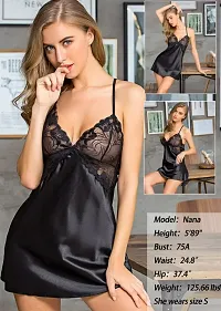 Stylish Satin Lace Baby Doll For Women-thumb2