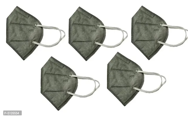 N95 5 Layer Protection Mask Pack of 5 - Grey-thumb0