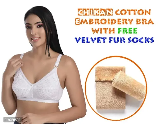 Cotton Chiken Bra for Women with Free Fur Socks-thumb0
