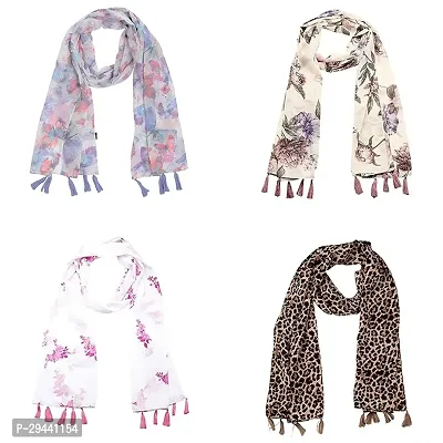 Classic Viscose Head Scarfs for Girls Set of 4