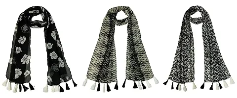 Stylish Viscose Printed Stoles for Women Pack of 3