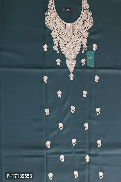 CASMIR GREEN PASHMINA WINTER KASHMIRI Embroidered Dress Material For Women-thumb0