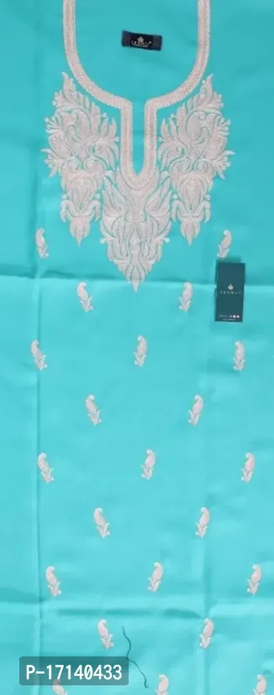 CASMIR C.GREEN PASHMINA WINTER KASHMIRI Embroidered Dress Material For Women