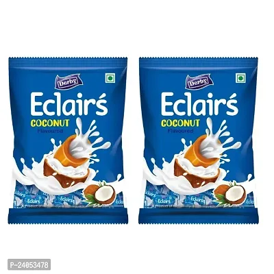 Derby Eclairs | Pack Of 2 | 350 Gram Pack (100Pcs in Each Poly | (Derby Coconut Eclairs)