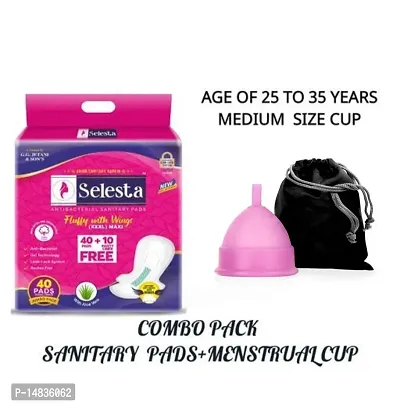 Selesta jumbo sanitary pads(XXXL) 50 PAD FREE MENSTRUAL CUP-thumb0