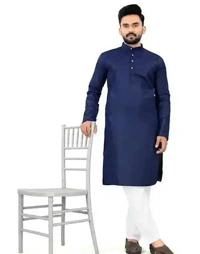 Reliable Solid Kurta And Bottom Sets For Men