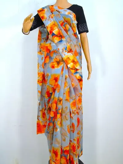 Glamorous Georgette Saree with Blouse piece 