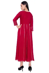 Stylish Cotton Red Embellished Kurta For Women-thumb2