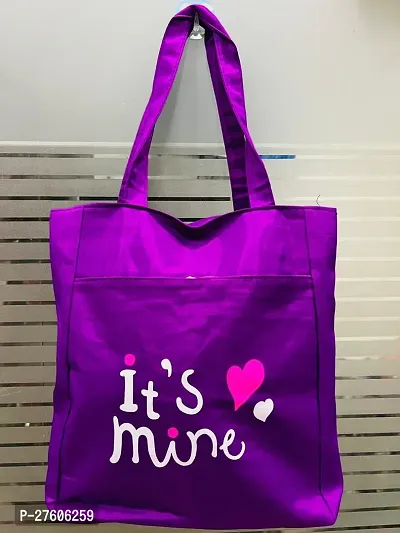 Stylish Purple Fabric Printed Handbags For Women