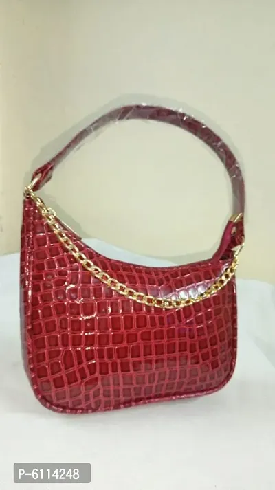 Alluring Red PU Leather Sling Bag For Women And Girls