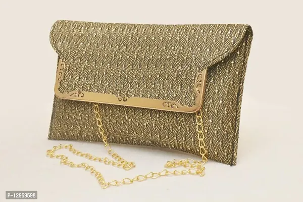 Ethnic Part-wear Handheld Clutch With Sling Chain