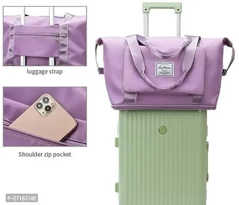 Portable Rexine Solid Folding Handbags For Women-thumb0