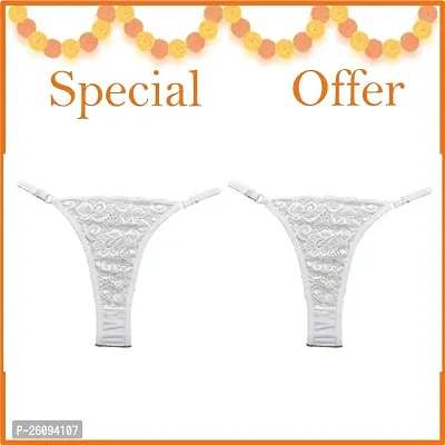 G Thong Lace Panty - Free Size  ( PACK OF 2 WHITE)