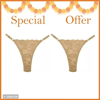 G Thong Lace Panty - Free Size (PACK OF 2 SKIN COLOR)