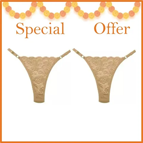 G Thong Lace Panty - Free Size (PACK OF 2 COLOR)