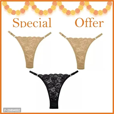G Thong Lace Panty - Free Size Pack Of 3