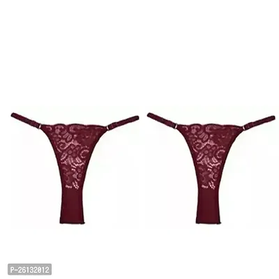 Classy Solid Thongs Panty for Women, Pack of 2-thumb0