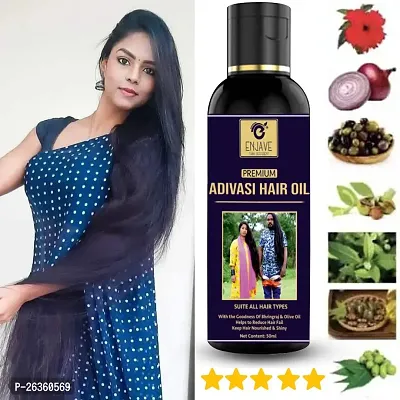 ENJAVE Adivasi Hair oil For Hair Fall Control,Hair Growth Oil,Hair Regrowth Oil,Ayurveda hair Oil, adivasi hair oil,bal ugane ka tel, bal lamba karne wala tel ,Onion oil,divasi hair oil Pack of 1-thumb0