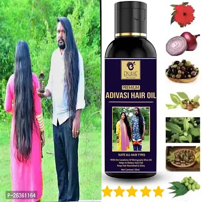 ENJAVE Adivasi Hair oil For Hair Fall Control,Hair Growth Oil,Hair Regrowth Oil,Ayurveda hair Oil, adivasi hair oil,bal ugane ka tel, bal lamba karne wala tel ,Onion oil,divasi hair oil Pack of 1-thumb0