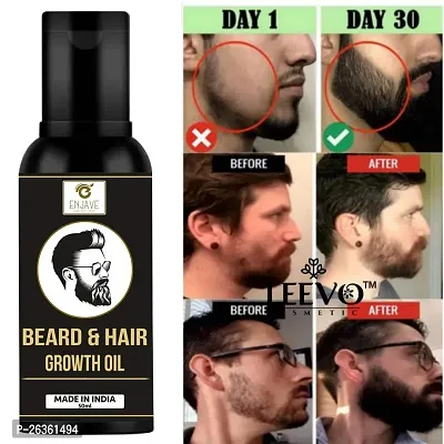 ENJAVE Beard Hair Growth oil- best beard oil for mens,beard growth oil,patchy beard growth,dadhi oil,beard oil for men,beard oil for men growth for black men, beard oil for men growth Pack of 1-thumb0