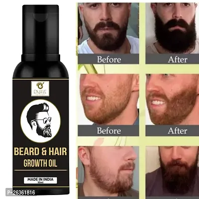 ENJAVE Beard Hair Growth oil- best beard oil for mens,beard growth oil,patchy beard growth,dadhi oil,beard oil for men,beard oil for men growth for black men, beard oil for men growth Pack of 1-thumb0