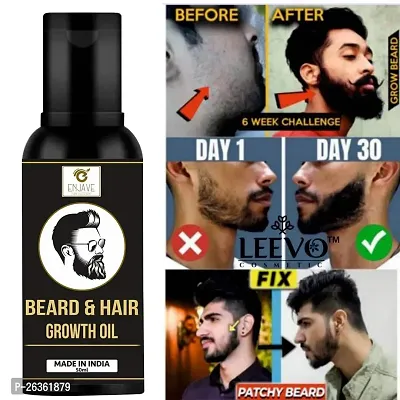 ENJAVE Beard Hair Growth oil- best beard oil for mens,beard growth oil,patchy beard growth,dadhi oil,beard oil for men,beard oil for men growth for black men, beard oil for men growth Pack of 1-thumb0