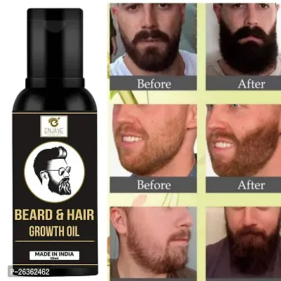 ENJAVE Beard Hair Growth oil- best beard oil for mens,beard growth oil,patchy beard growth,dadhi oil,beard oil for men,beard oil for men growth for black men, beard oil for men growth Pack of 1-thumb0