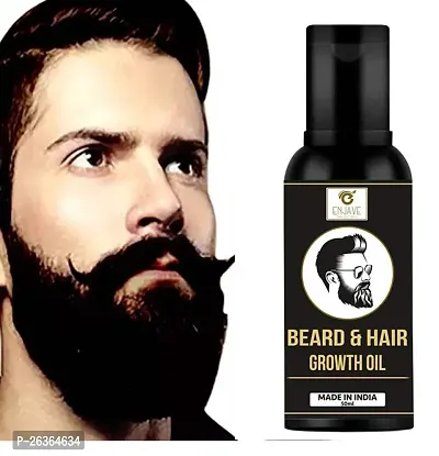 ENJAVE Beard Hair Growth oil- best beard oil for mens,beard growth oil,patchy beard growth,dadhi oil,beard oil for men,beard oil for men growth for black men, beard oil for men growth Pack of 1-thumb0